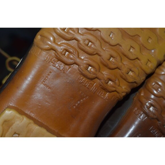 LL Bean Women Bean Boots Size 7 Main Hunting Shoe Outdoor Gorpcore Brown Leather - Picture 11 of 11